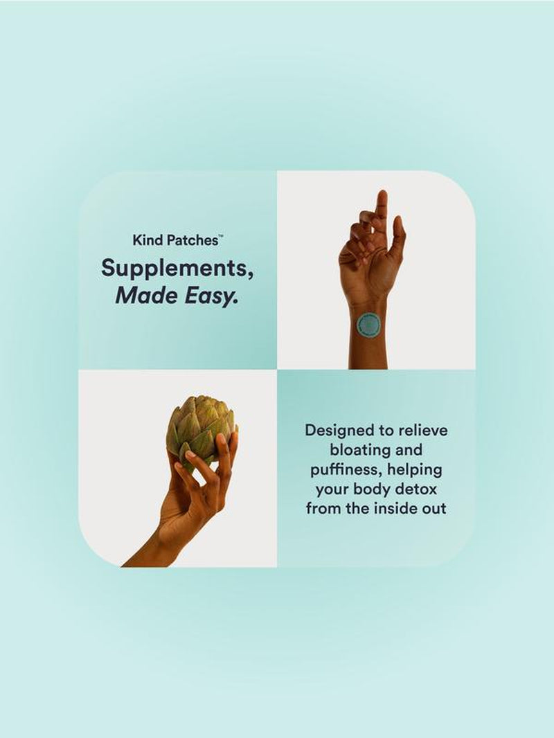 Kind Patches Double Cleanse Bundle, 30 Unpuff Patches+30 Berberine Patches, Support Healthy Gut, Debloating, Digestive Comfort, Steady Release, Vegan
