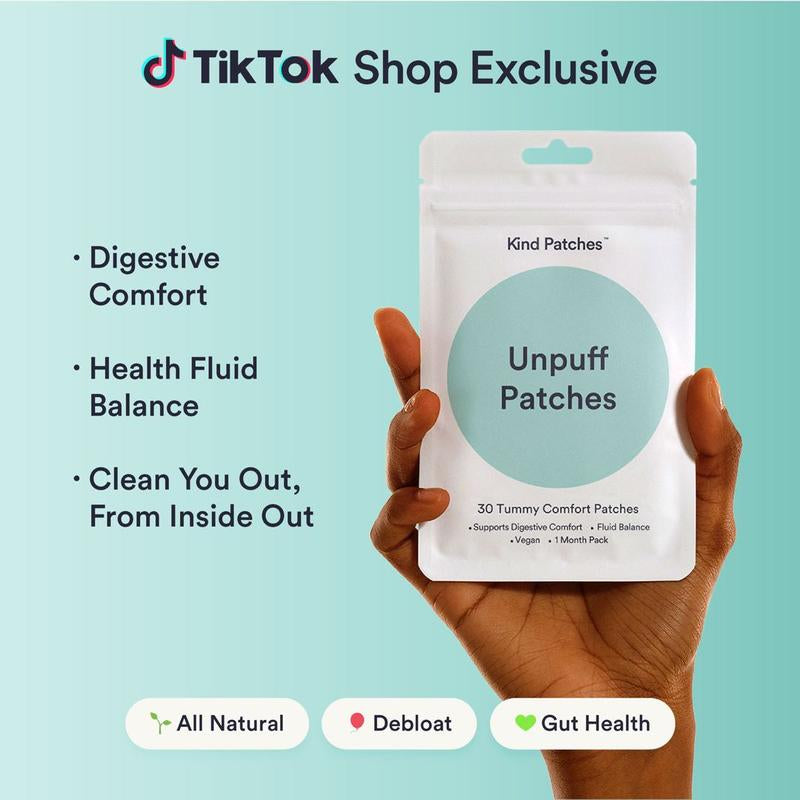 Kind Patches Double Cleanse Bundle, 30 Unpuff Patches+30 Berberine Patches, Support Healthy Gut, Debloating, Digestive Comfort, Steady Release, Vegan