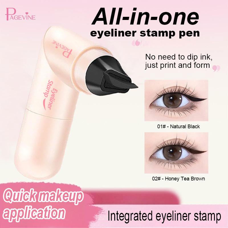 Rotating Eyeliner Stamp Pen – Dual-Head Design with Wing Stamp, Quick-Dry, Long-Lasting, Smudge-Proof for Easy Cat Eye, Sharp Winged Lines & All-Day Makeup Wear