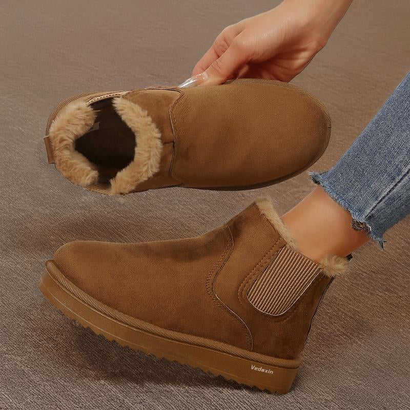 Women'S Thick Soled Winter Snow Boots with Plush Lining & Anti-Slip Outsole Casual Ankle Boots