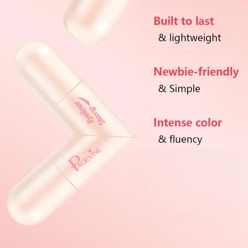 Rotating Eyeliner Stamp Pen – Dual-Head Design with Wing Stamp, Quick-Dry, Long-Lasting, Smudge-Proof for Easy Cat Eye, Sharp Winged Lines & All-Day Makeup Wear